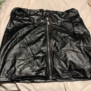 Missguided faux leather moto skirt